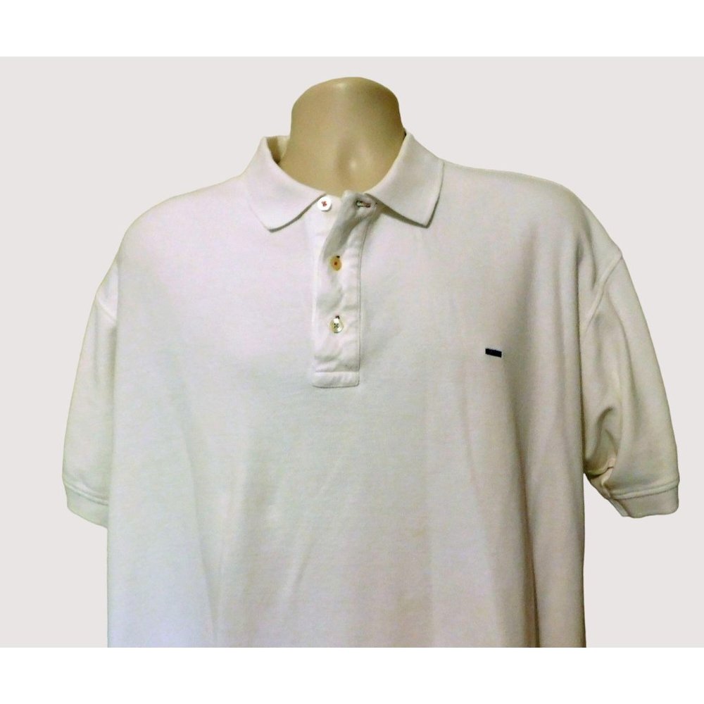 Alexander Julian Colours Polo Shirt XL White Short Sleeves 100% Cotton